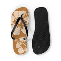 "The Classic Hibiscus" Flip Flop - Distressed Brown