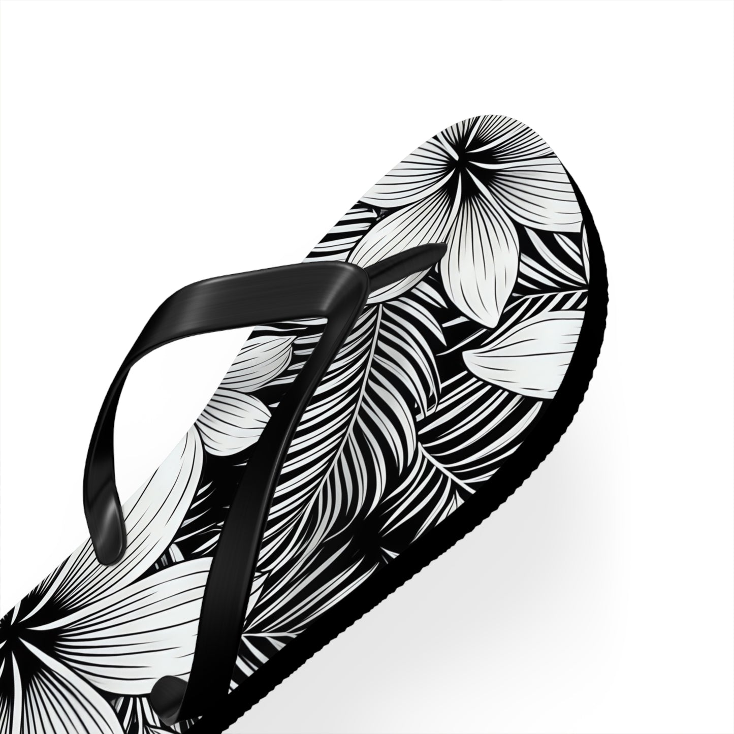 "The Plumeria" Flip Flop - Black and White