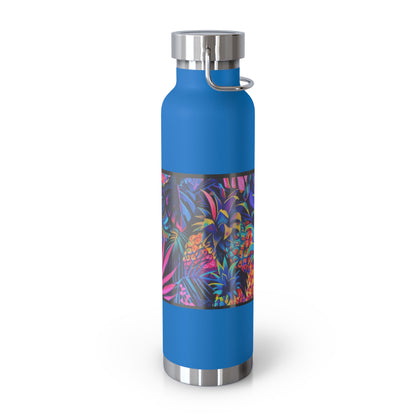 "Neon Pineapple" Copper Insulated Bottle with cap, 22oz