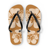 "The Classic Hibiscus" Flip Flop - Distressed Brown