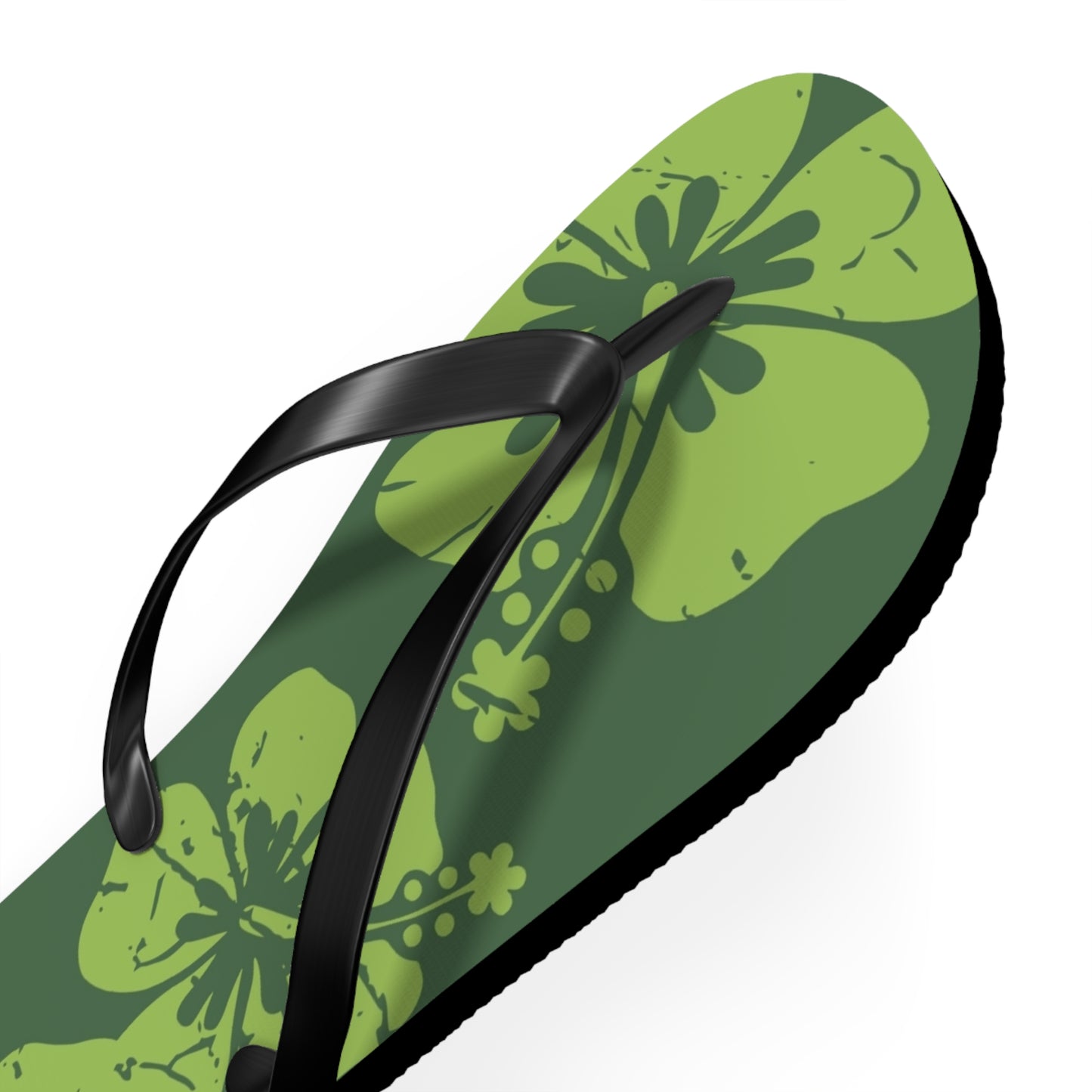 " The Classic Hibiscus" Flip Flop - Distressed Green