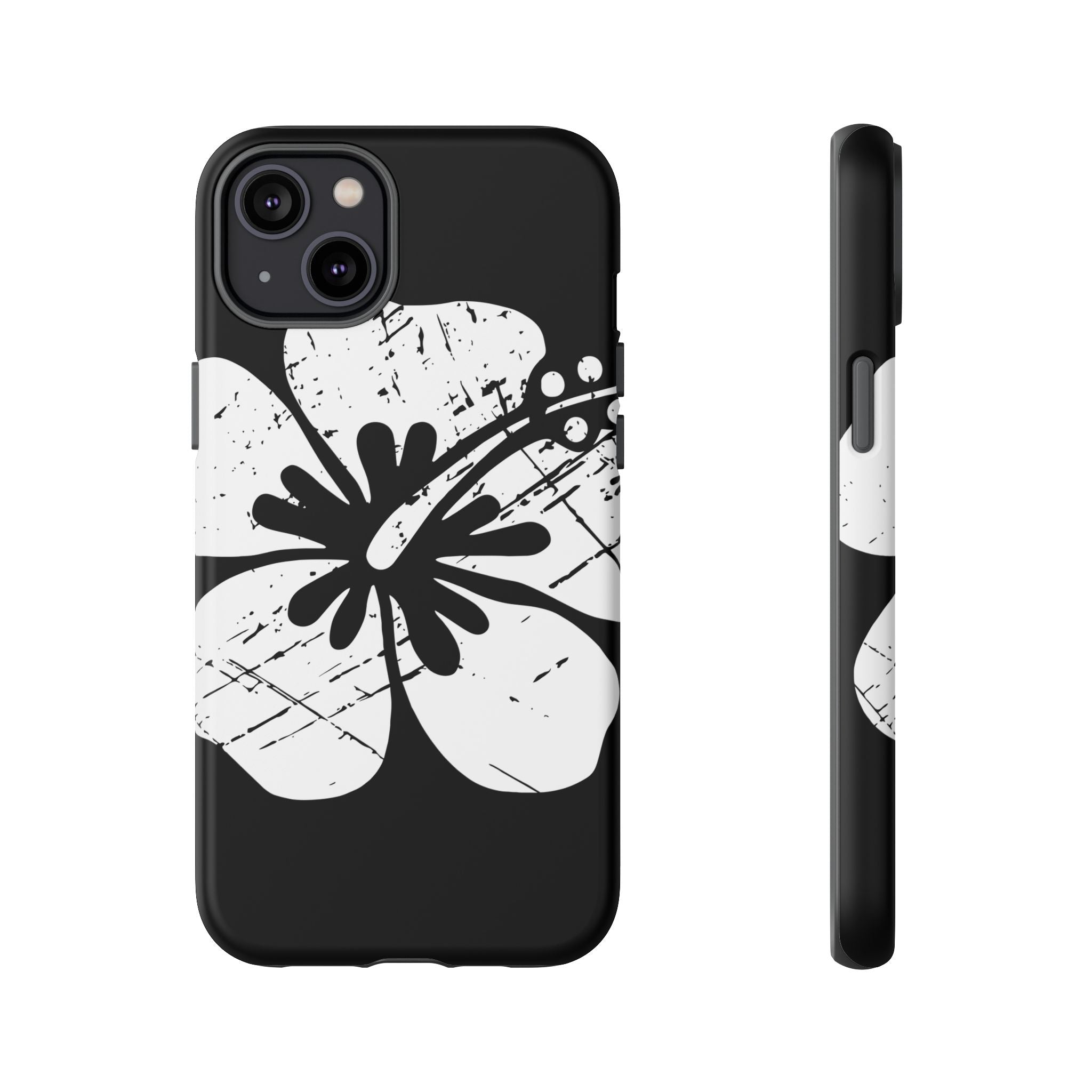 "The Classic Hibiscus" Phone Cover - Distressed Black
