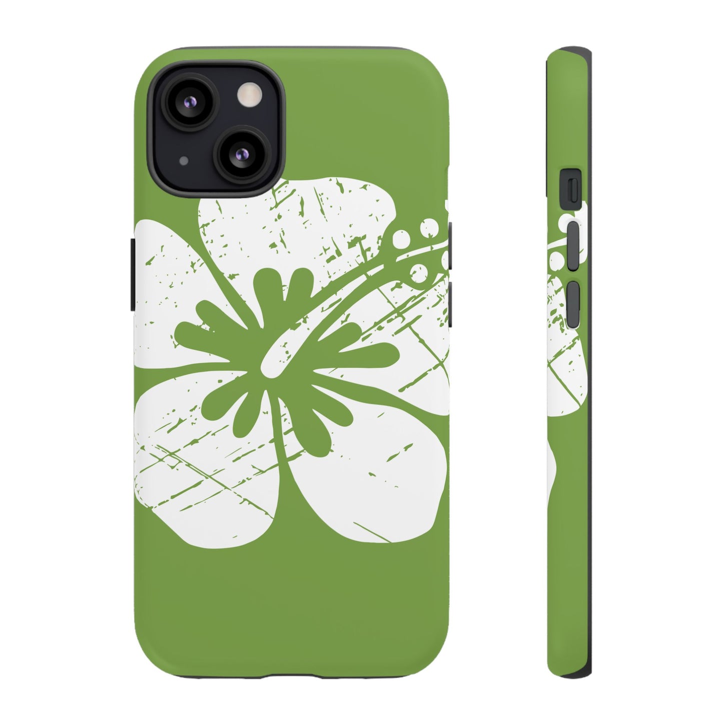 "The Classic Hibiscus"  Phone Case - Distressed Green