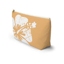 "The Classic Hibiscus" Accessory Pouch w T-bottom - Distressed Orange