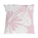 "The Classic Hibiscus" Outdoor Pillow - Distressed Pink