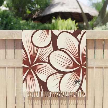 "The Plumeria" Beach Cloth - Mono Red