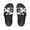"Destressed Black Hibiscus" Slide - featuring removable strap