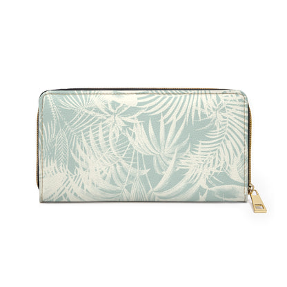 "Blue Palm" Zipper Wallet