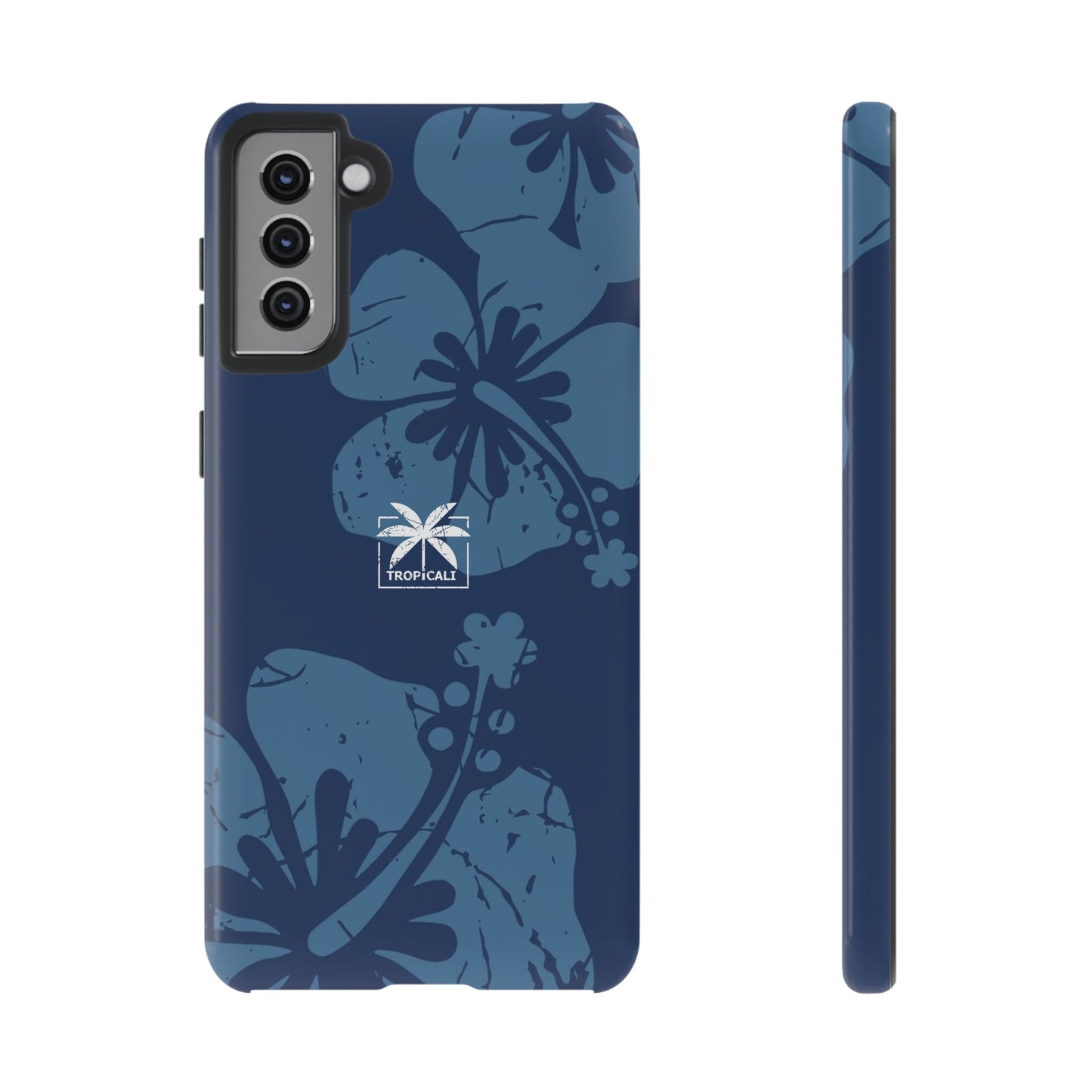 "The Classic Hibiscus" Phone Cover - Distressed Blue