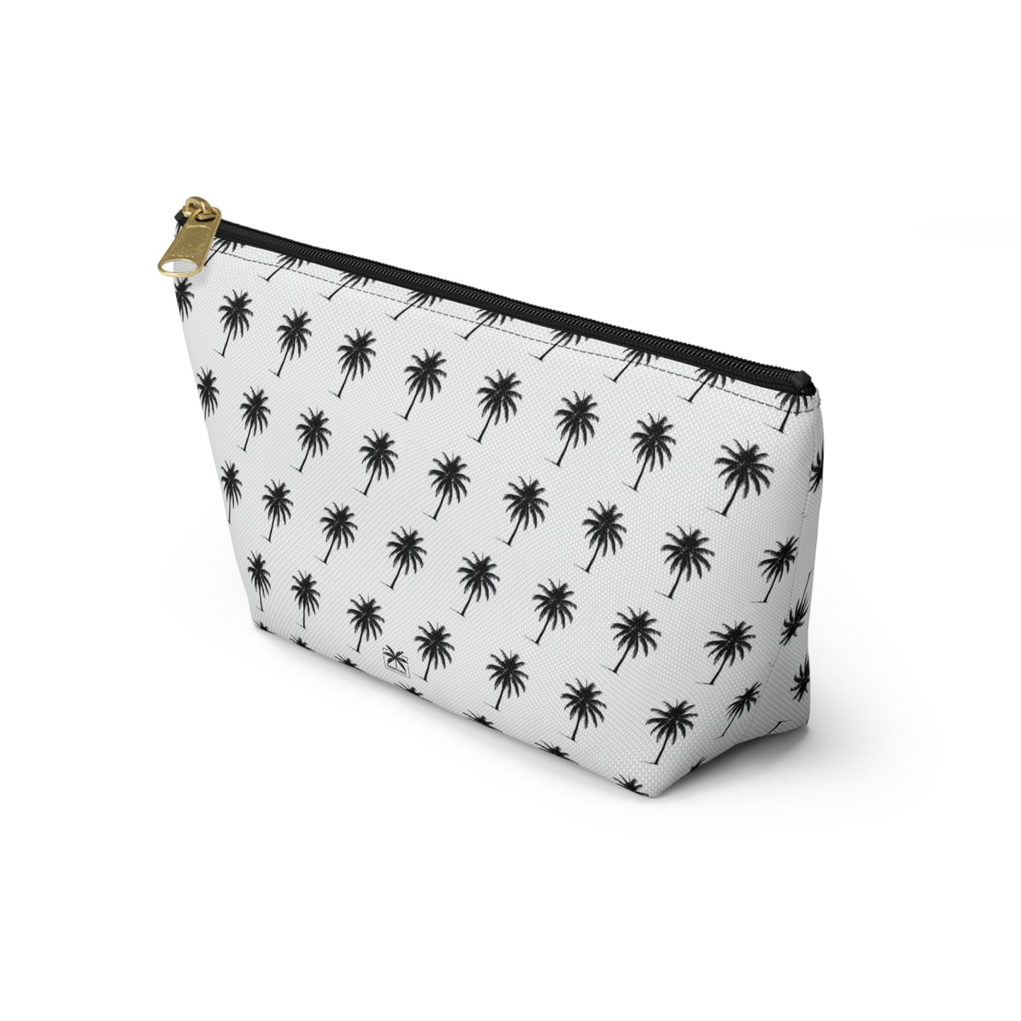 "Swaying Palms" Accessory Pouch w T-bottom - Black and White