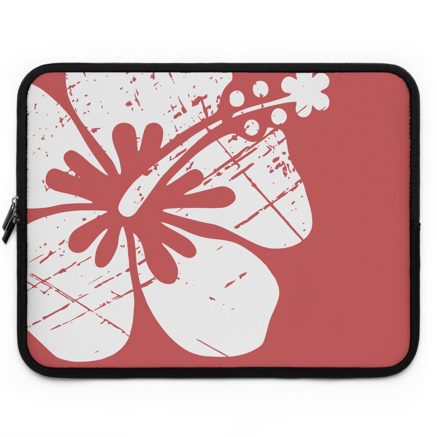 "The Classic Hibiscus" Laptop Sleeve - Distressed Red