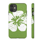 "The Classic Hibiscus"  Phone Case - Distressed Green