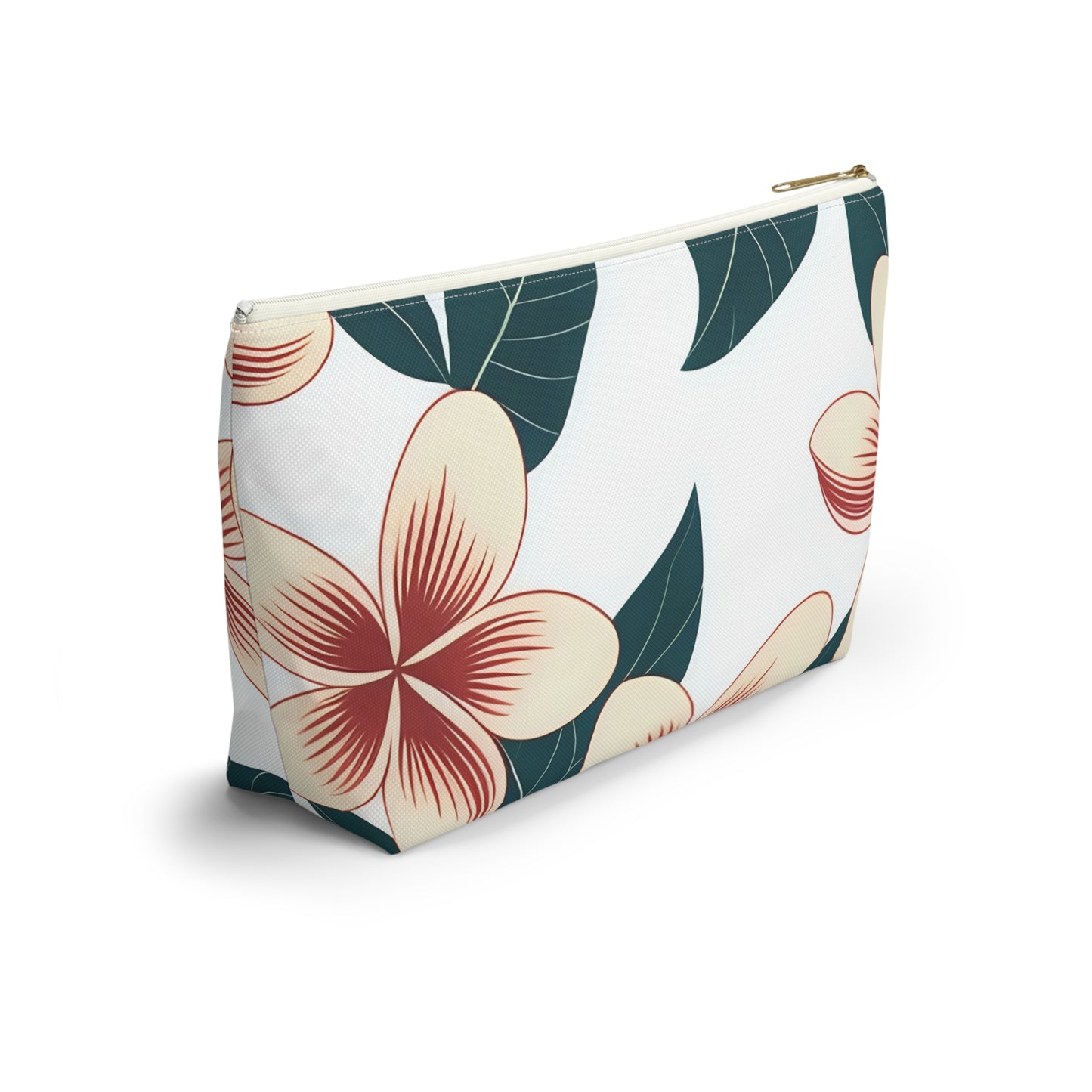 "The Plumeria"  Accessory Pouch w T-bottom