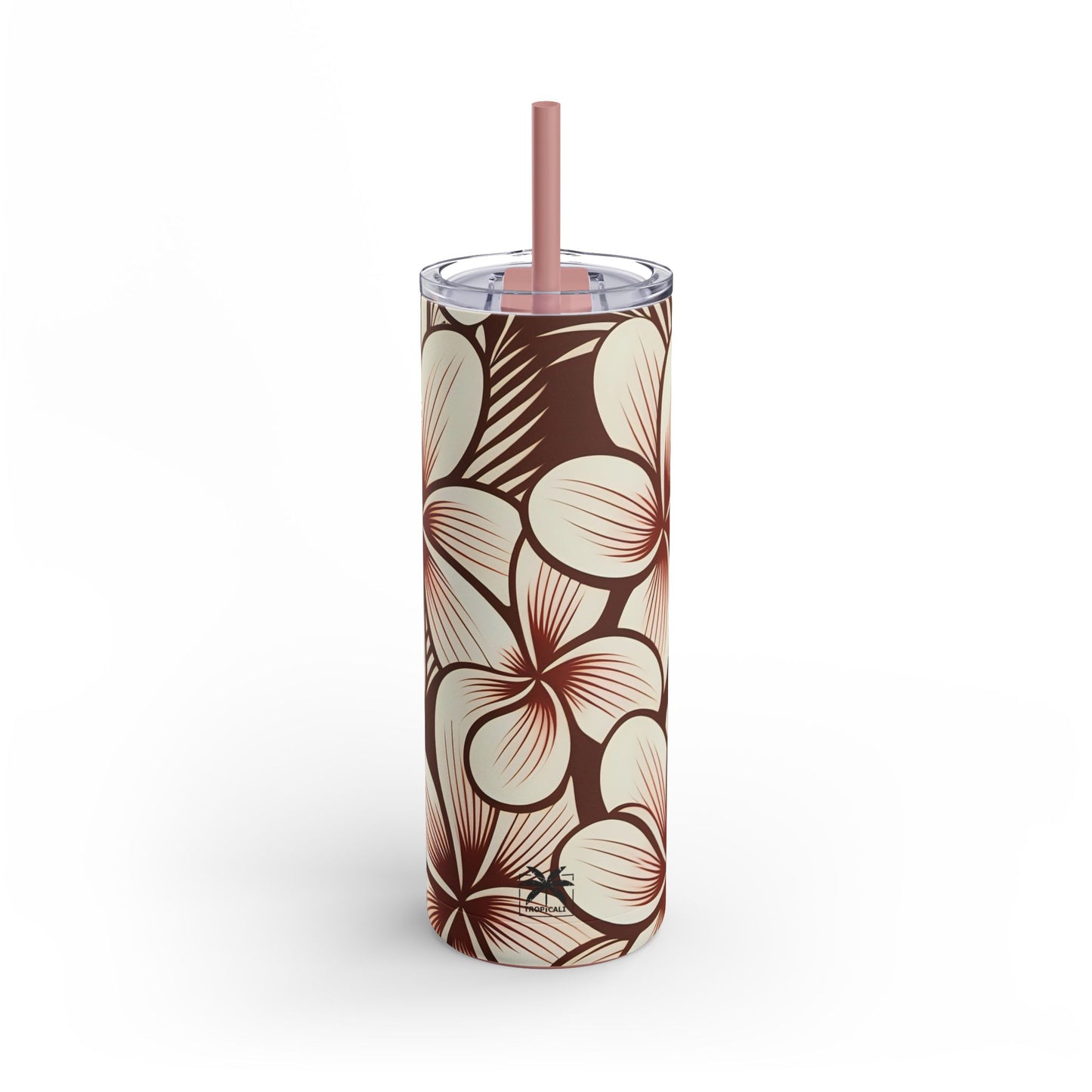 "Plumeria" Tumbler, 20oz - Mono Red