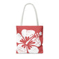 "The Classic Hibiscus" Tote Bag - Distressed Red