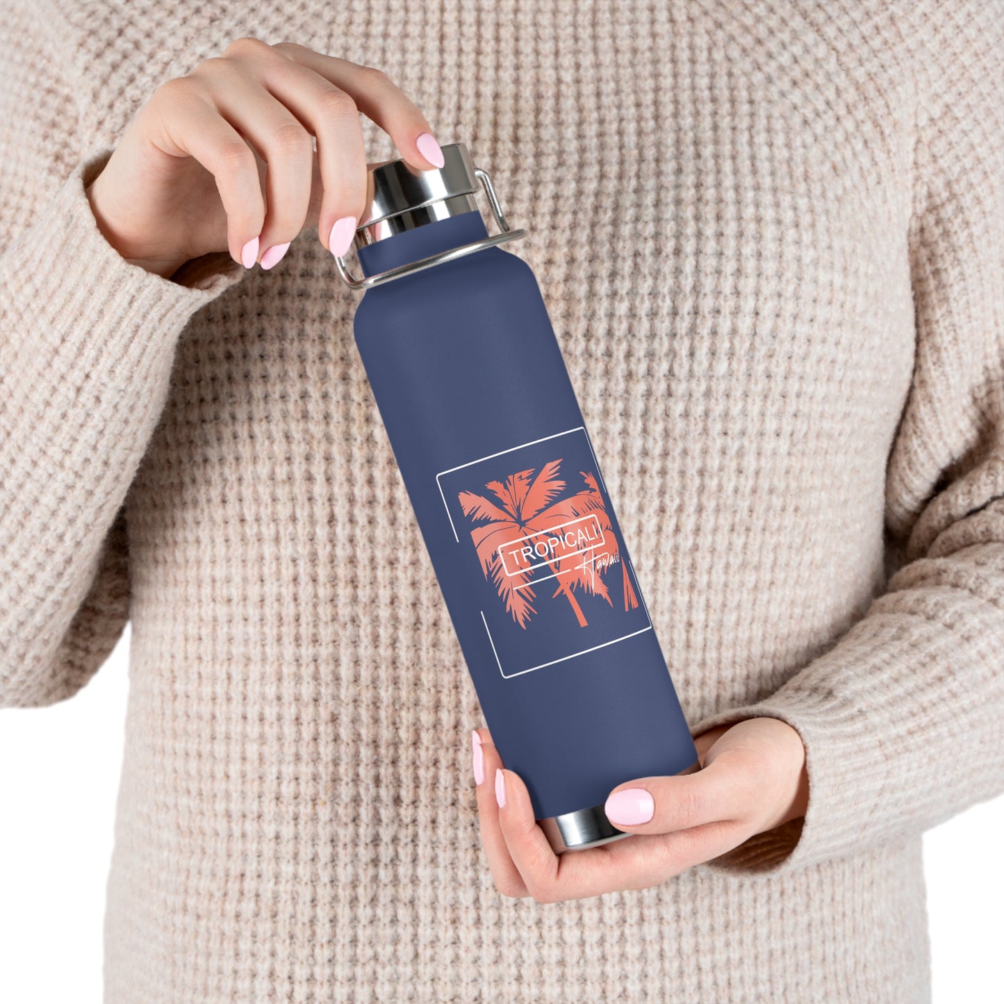 Tropicali Hawaii Copper Insulated Bottle with cap, 22oz