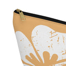 "The Classic Hibiscus" Accessory Pouch w T-bottom - Distressed Orange
