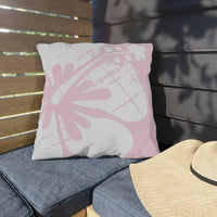 "The Classic Hibiscus" Outdoor Pillow - Distressed Pink