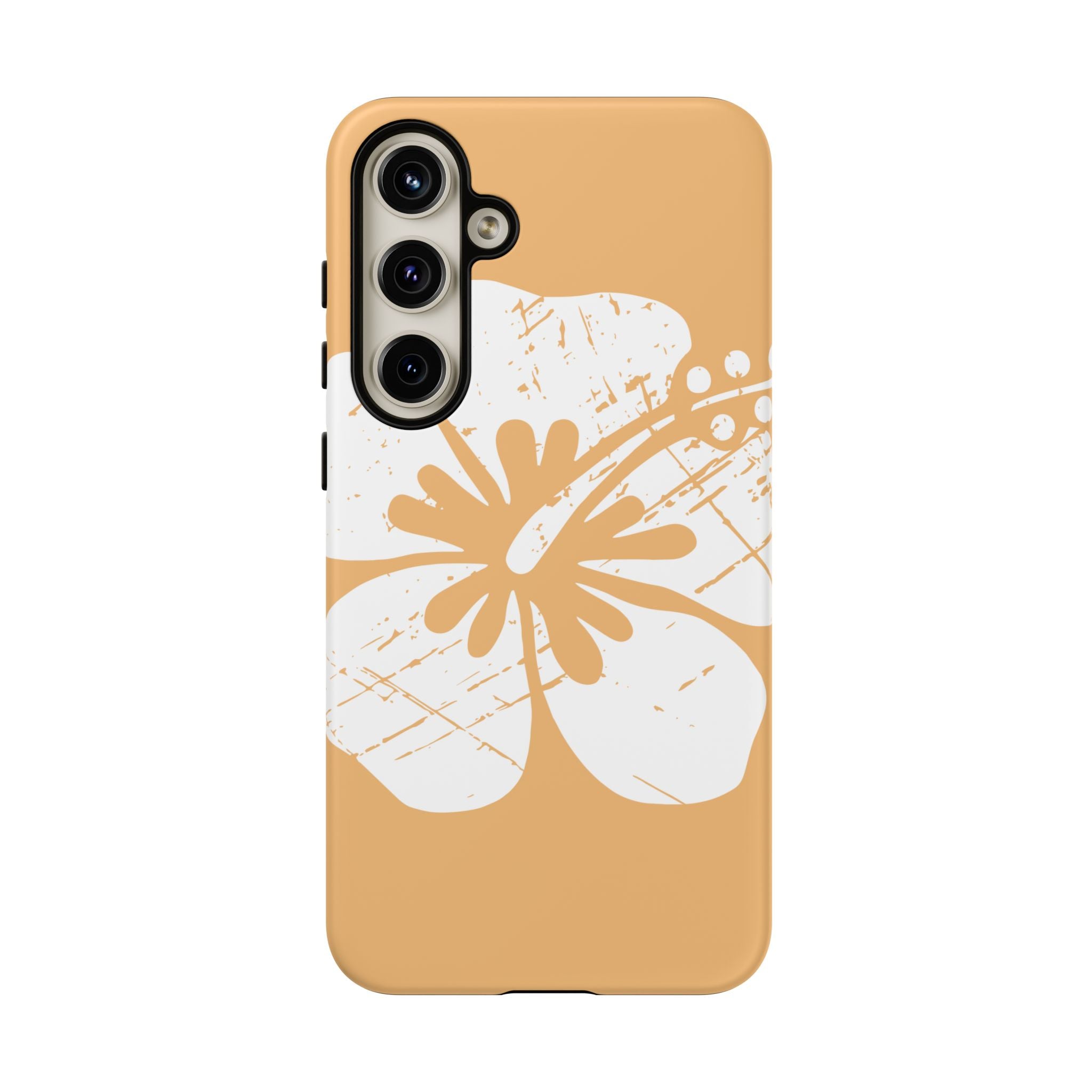 "The Classic Hibiscus" Phone Cover - Distressed Orange