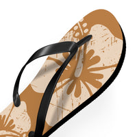 "The Classic Hibiscus" Flip Flop - Distressed Brown