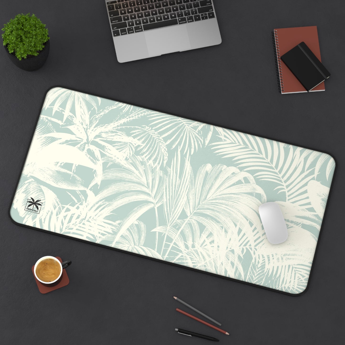 "Blue Palm" Desk Mat