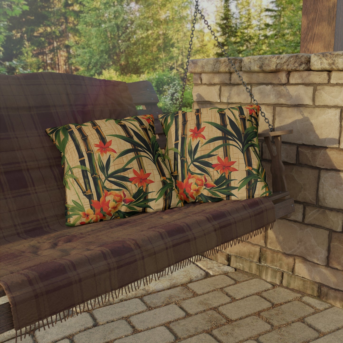 "Vintage Bamboo" Outdoor Pillow