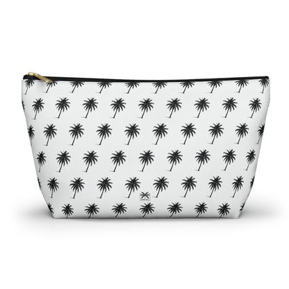 "Swaying Palms" Accessory Pouch w T-bottom - Black and White