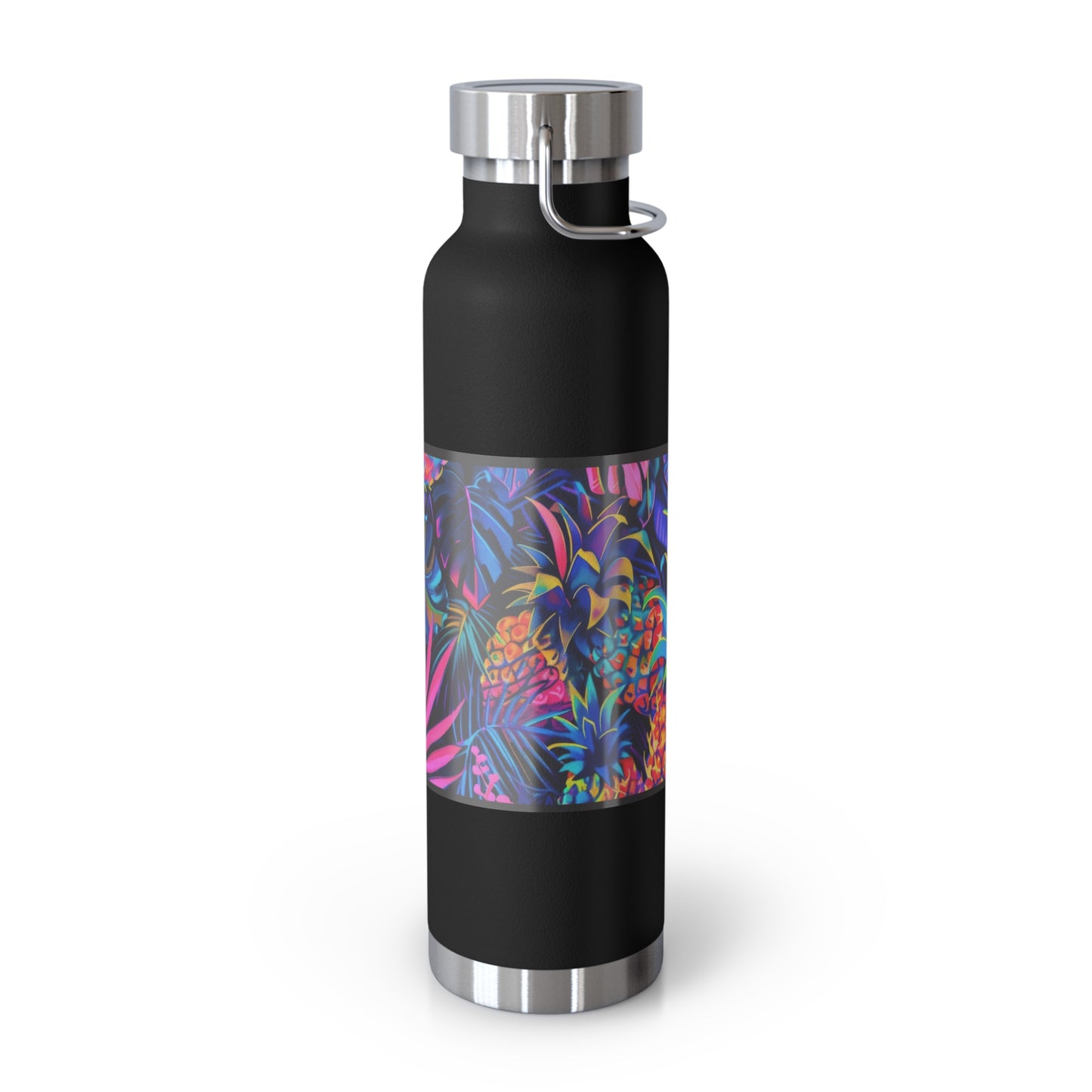 "Neon Pineapple" Copper Insulated Bottle with cap, 22oz