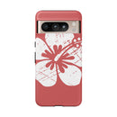 "The Classic Hibiscus" Phone Cover - Distressed Red