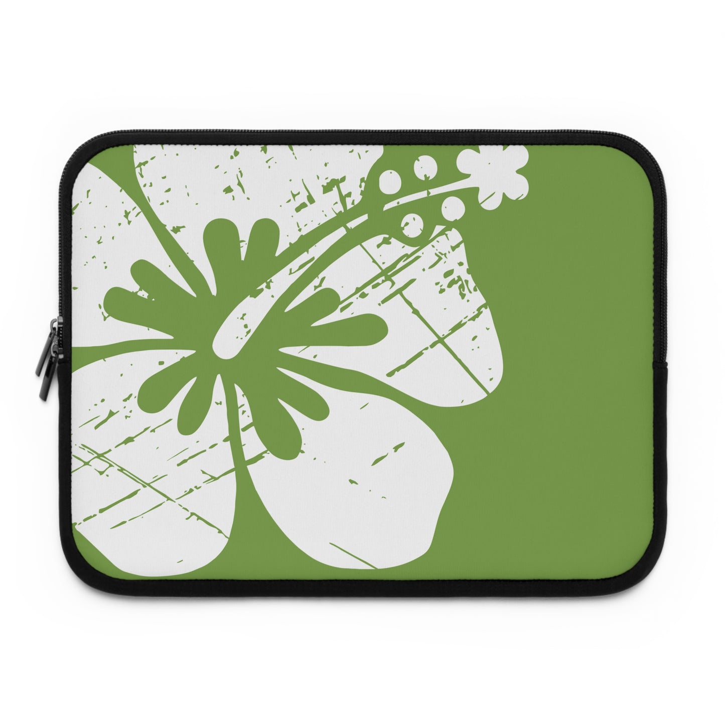 "The Classic Hibiscus" Laptop Sleeve - Distressed Green