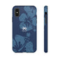 "The Classic Hibiscus" Phone Cover - Distressed Blue