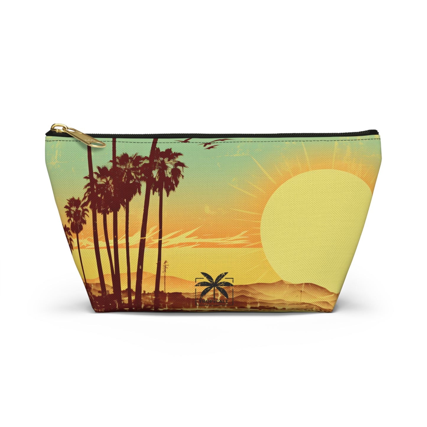 " The Californian"  Accessory Pouch w T-bottom - Black and White