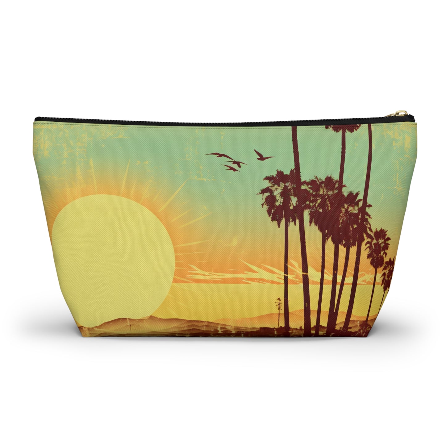 " The Californian"  Accessory Pouch w T-bottom - Black and White