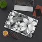 "The Plumeria" Desk Mat - Black and White