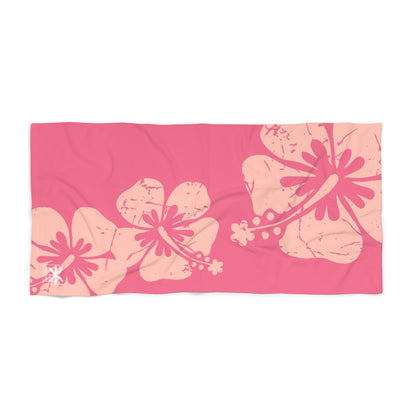 "The Classic Hibiscus" Beach Towel Wrap - Distressed Pink