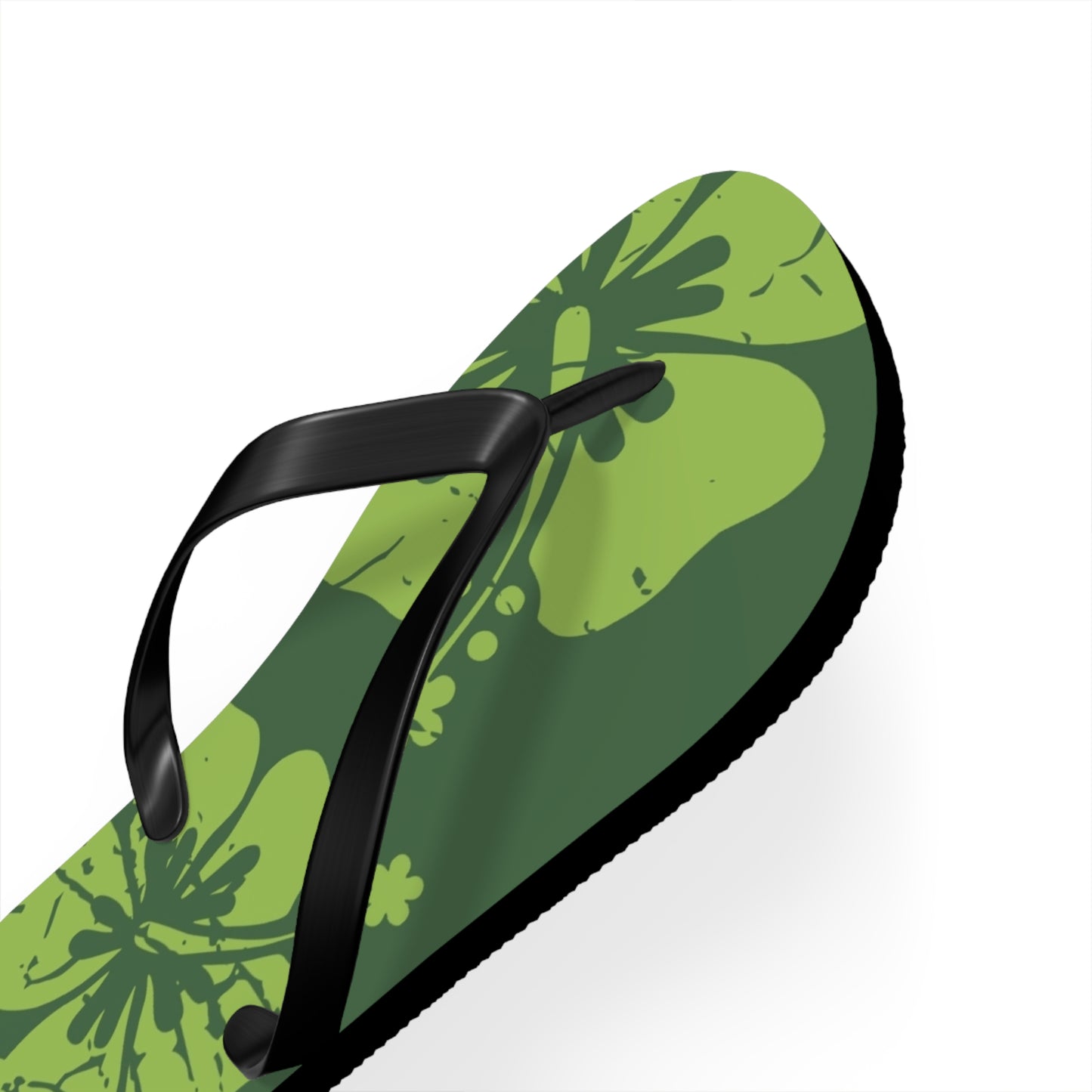 " The Classic Hibiscus" Flip Flop - Distressed Green