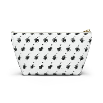 "Swaying Palms" Accessory Pouch w T-bottom - Black and White