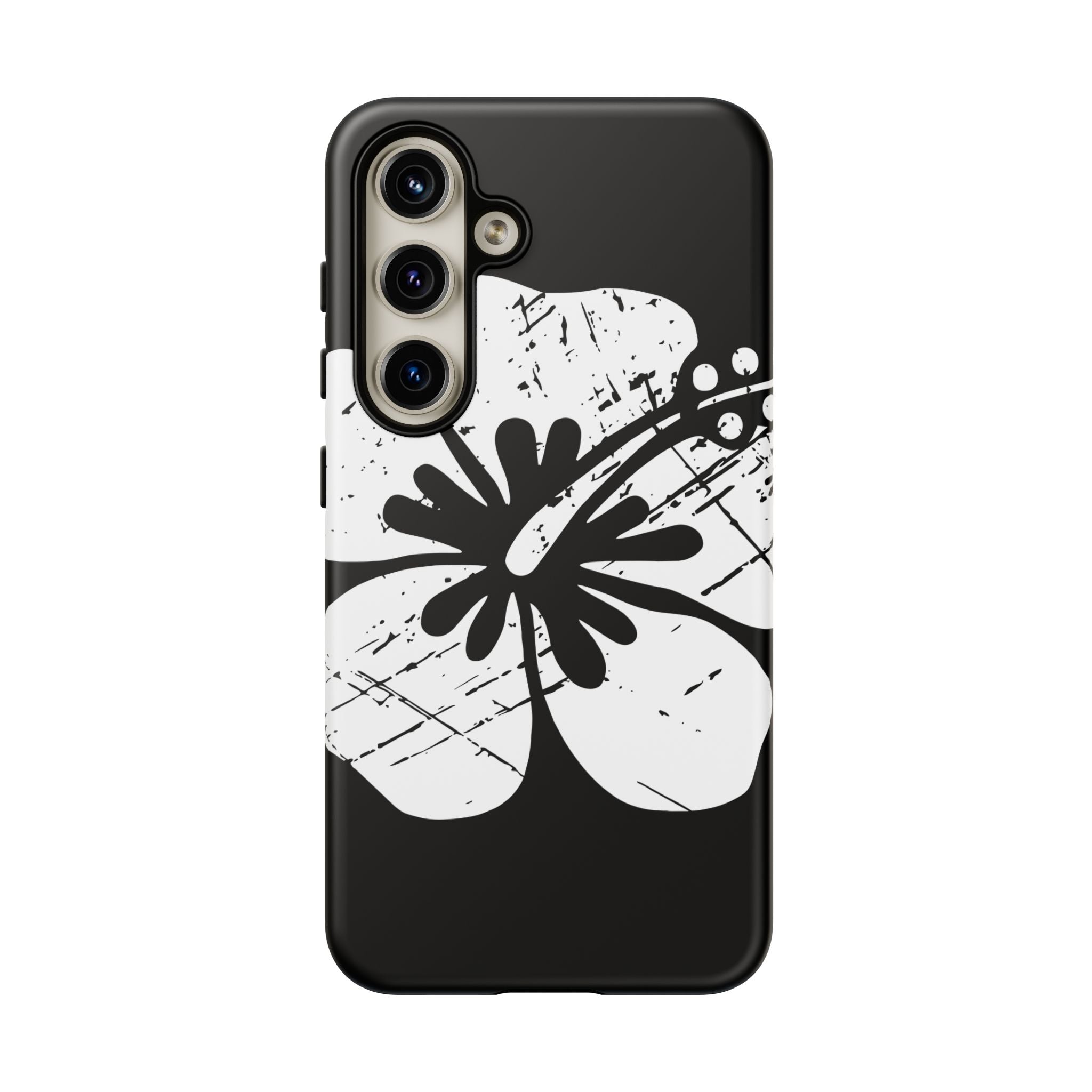"The Classic Hibiscus" Phone Cover - Distressed Black
