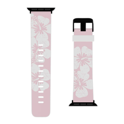 "The Classic Hibiscus" - Distressed Pink Watch Band for Apple Watch