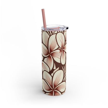 "Plumeria" Tumbler, 20oz - Mono Red