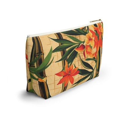 "Vintage Bamboo" Accessory Pouch w T-bottom