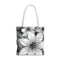 "Plumeria" Tote Bag - Black and White