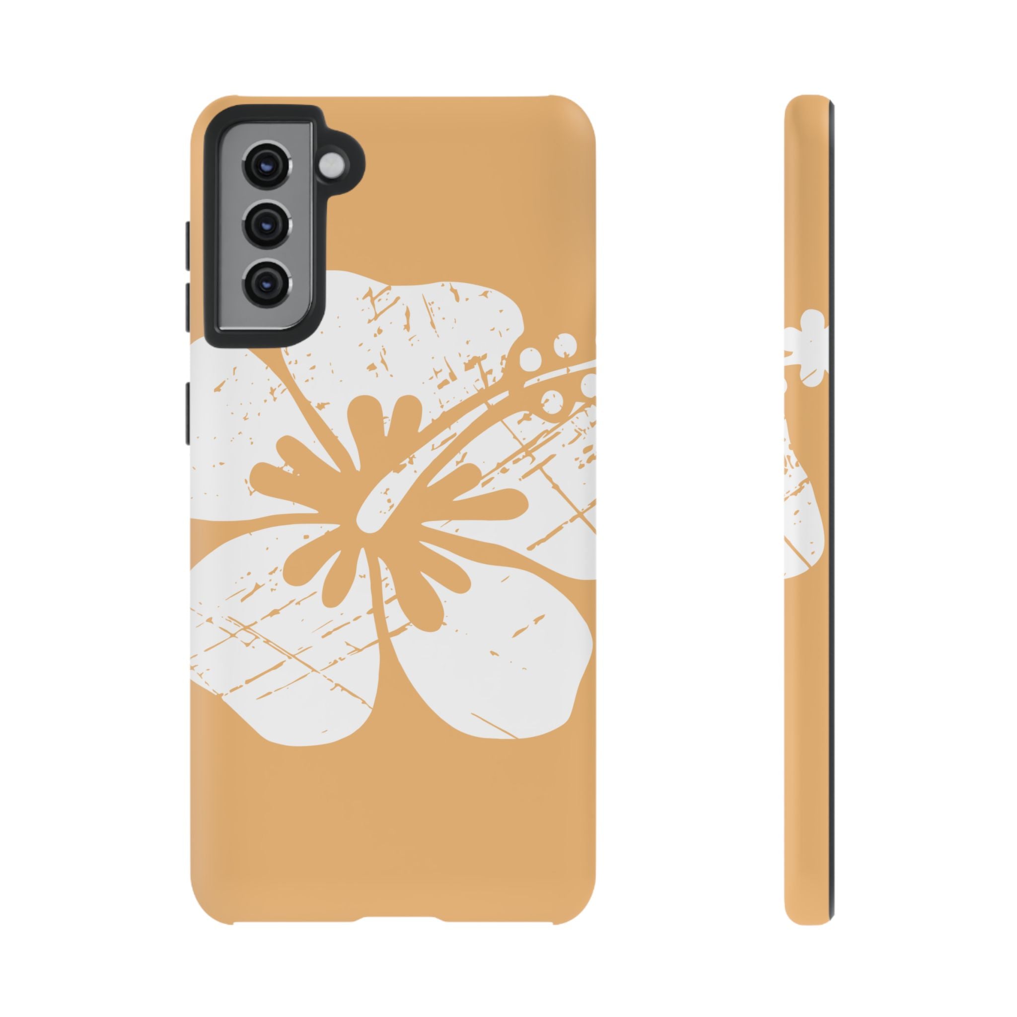 "The Classic Hibiscus" Phone Cover - Distressed Orange
