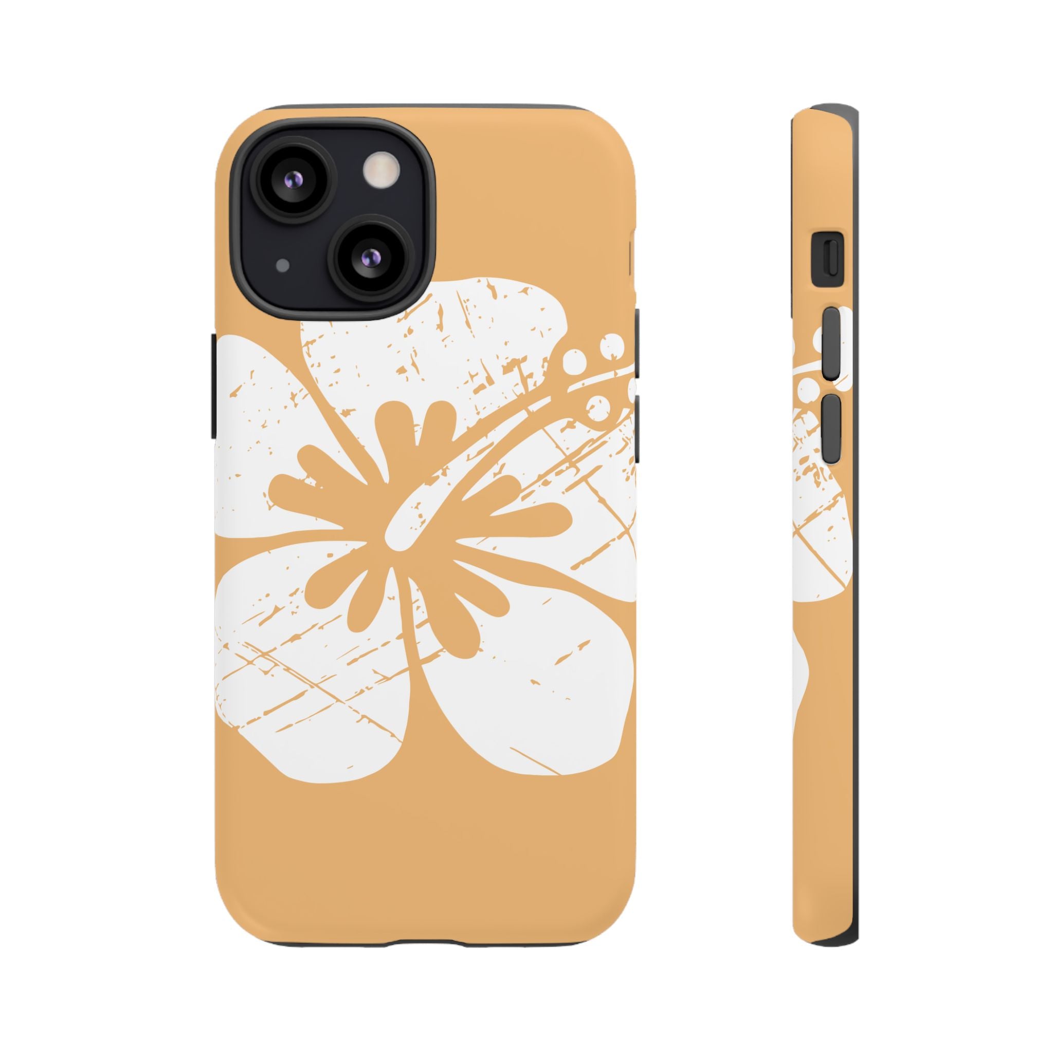 "The Classic Hibiscus" Phone Cover - Distressed Orange
