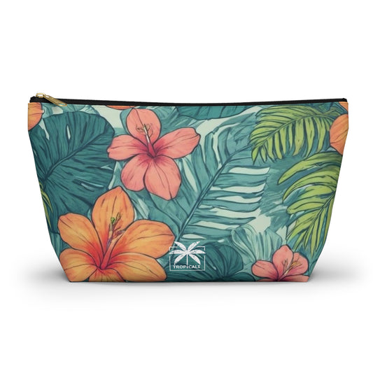 "Tropical Vibes" Accessory Pouch w T-bottom