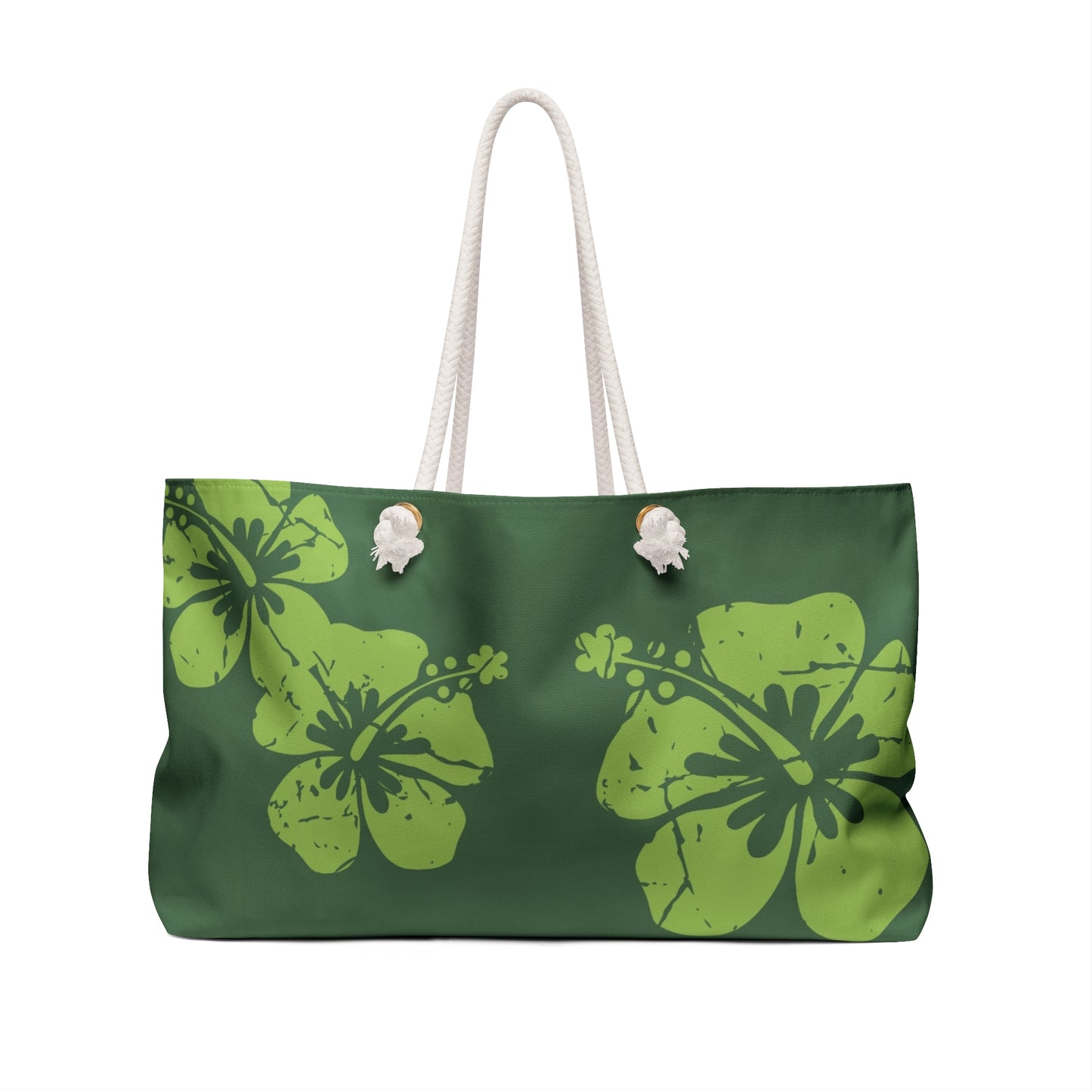 "The Classic Hibiscus"  Beach Bag - Distressed Green