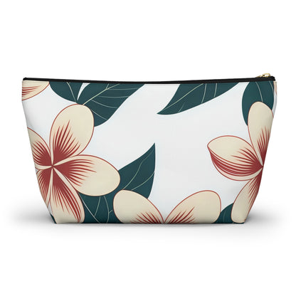 "The Plumeria"  Accessory Pouch w T-bottom