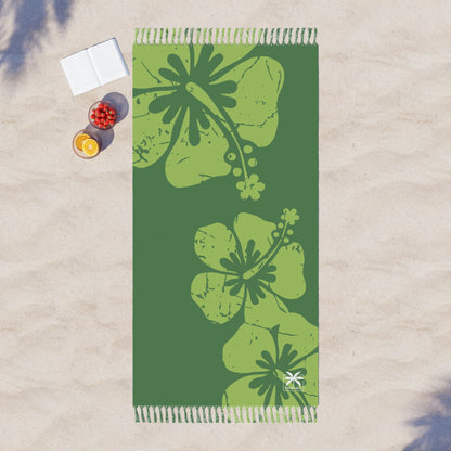 "The Classic Hibiscus"  Beach Cloth - Distressed Green