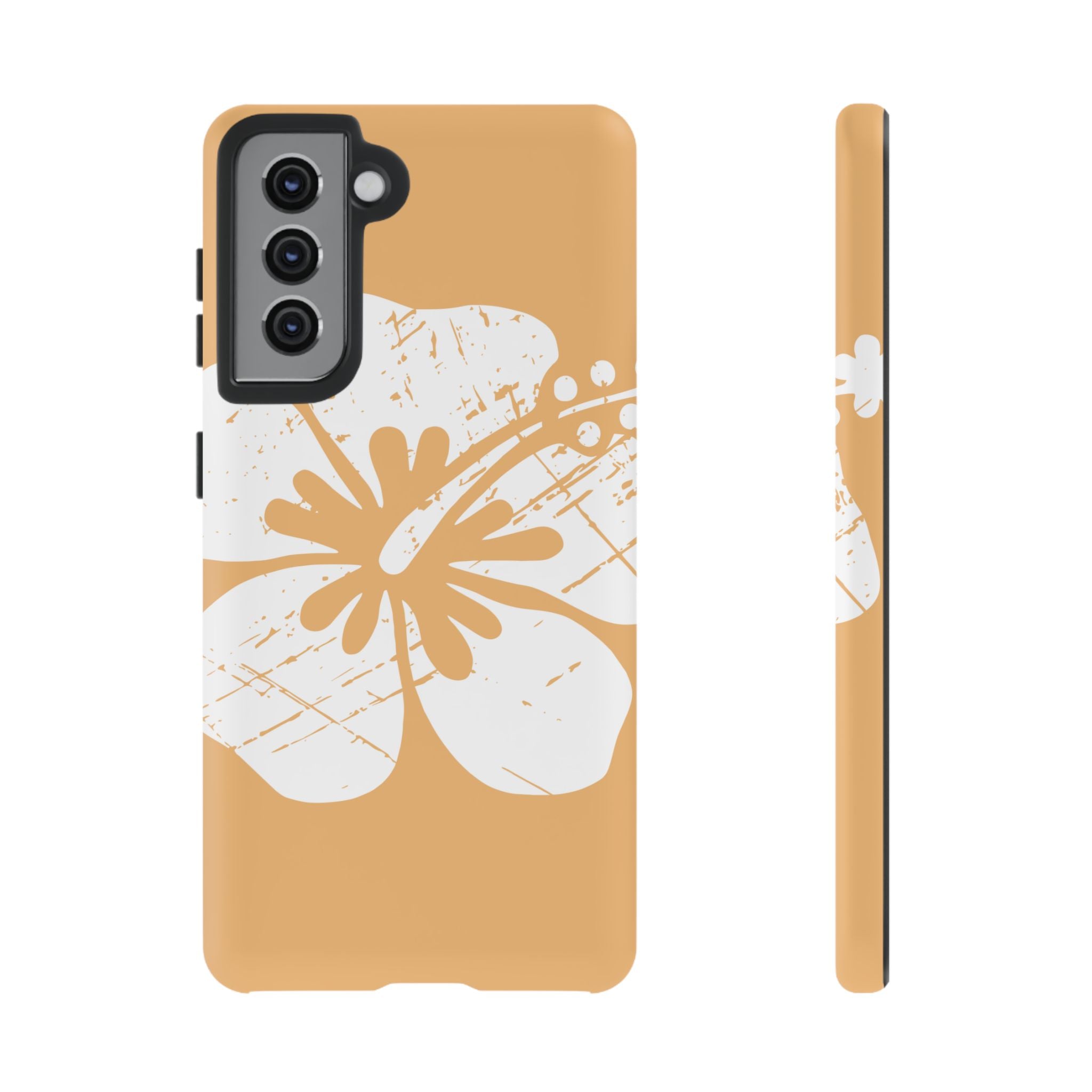 "The Classic Hibiscus" Phone Cover - Distressed Orange