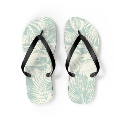 "Blue Palm" Flip Flops